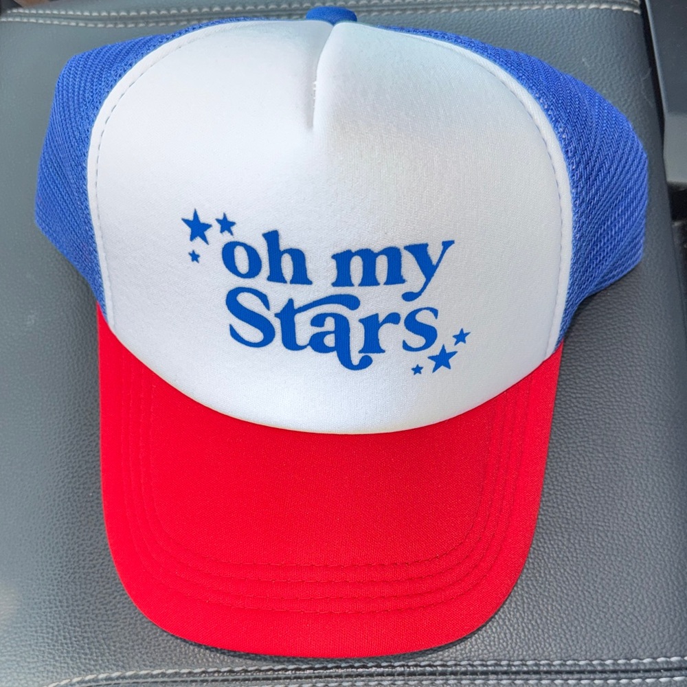 Oh My Stars Trucker Hat - Red, White & Blue❤️🤍💙